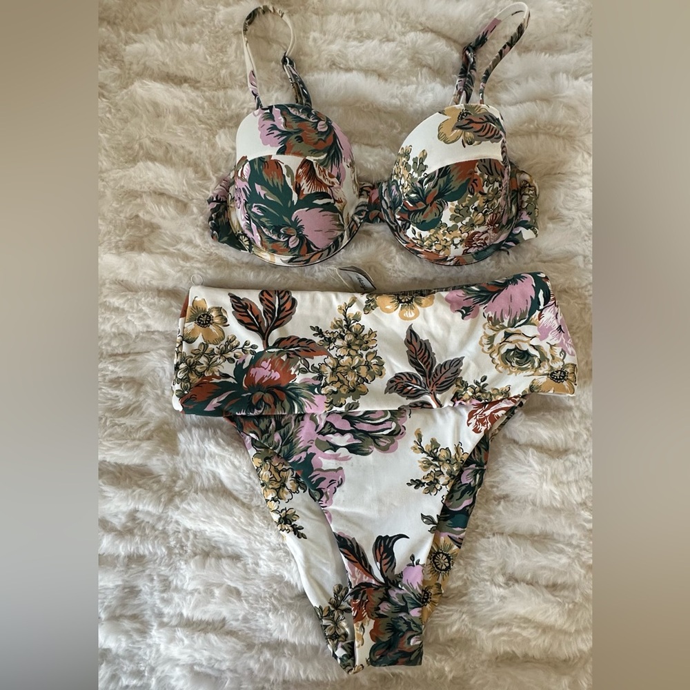 Maaji Floral Bikini with Pink and Green Accents